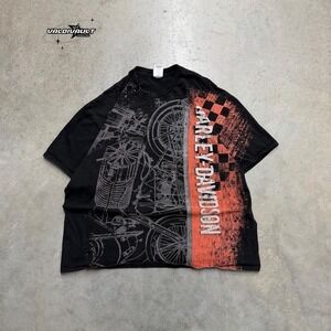 Harley Davidson Graphic T Shirt Mens XXL Biker AOP